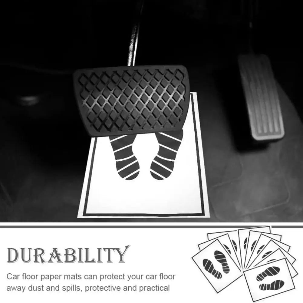 25/50/100 pcs Disposable Car Foot Mats Portable Paper Vehicle Foot Pads For Protection Disposable Car Mat Paper Anti-dirty Mat HIP