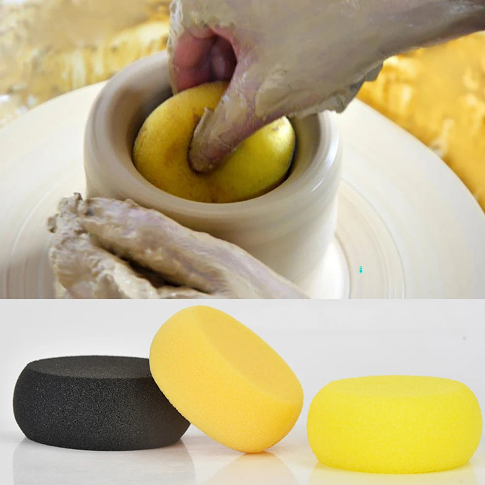 5Pcs Round Sponges Synthetic Practical Circle Sponges Small Sponges Yellow Sponges for Painting Pottery Cleaning Kitchen Tools HIP