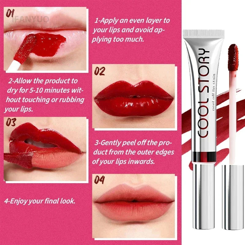 1pc Dark Brown Lip Liner Tattoo Peel Off Lipgloss Matte Lip Tint Contour Stain Waterproof Lasting Tear-off Lipstick Cosmetic HIP