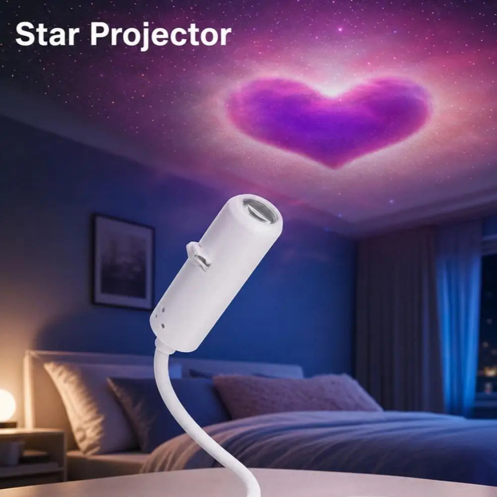 USB Star Galaxy Projector Night Light Car Ambient Light Romantic Atmosphere Starry Sky Projection Lamp For Car Home Decor Light HIP