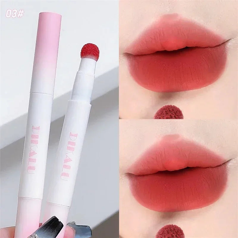 Lip Powder Cream Air Cushion Lips Cream Matte Brick Red Lip Glaze Mud Lipstick Pen Non-Stick Cup Female Lip Tint Korean Makeup HIP 03