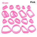 18-129PCS Different Shapes Polymer Clay Cutters Earring Making Supplies Crafts Clay Jewelry Cutting Tools Accessories HIP 18pcs-Pink