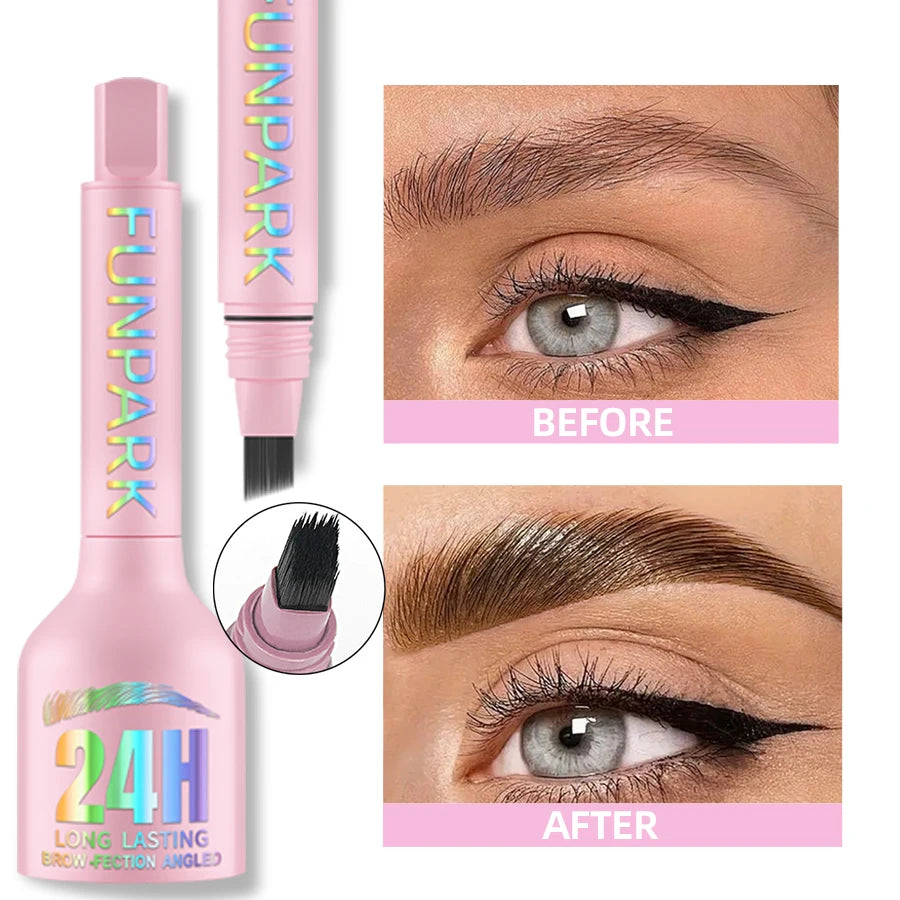 3D Dye Eyebrow Pencil Hairling Anti-smudge Waterproof 3 Colors Black Brown Brush Natural Wild Eyebrow Enhancers Cream Makeup HIP