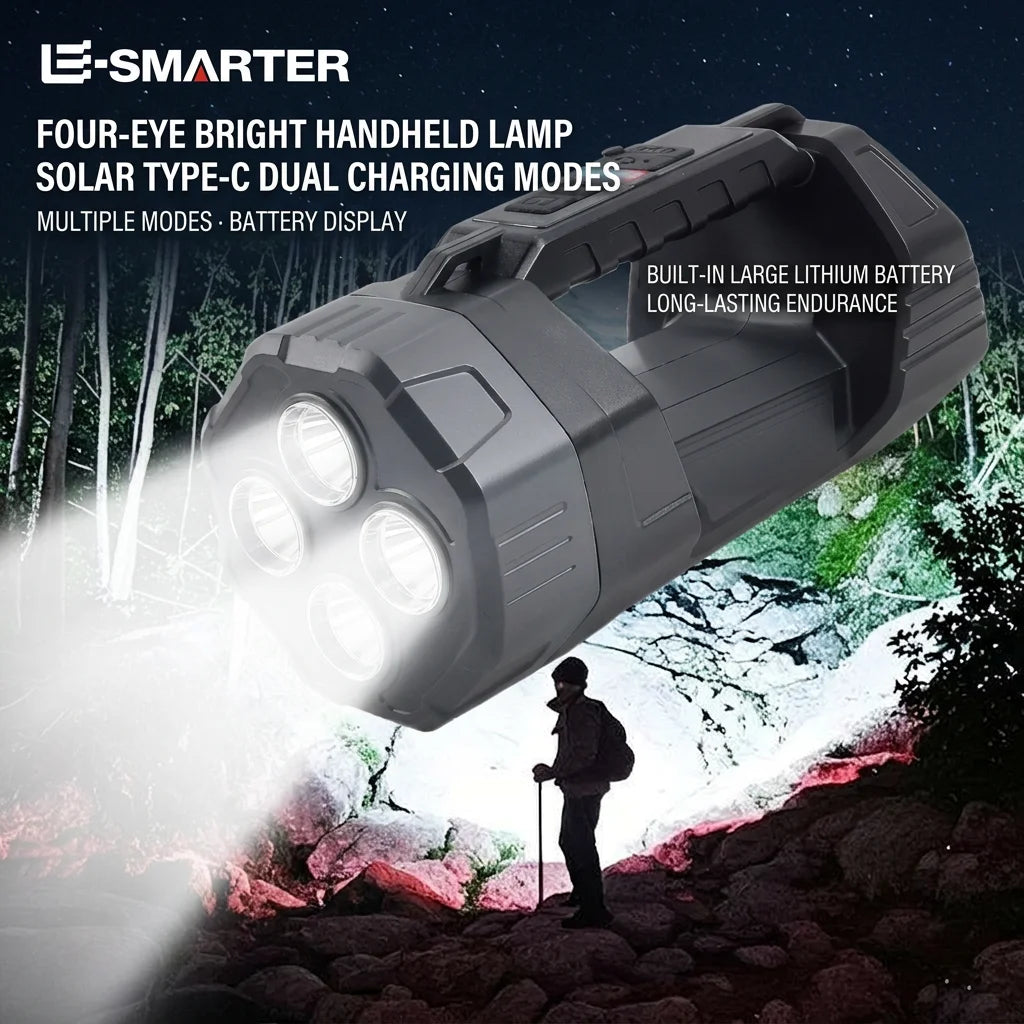 ESMARTER Solar LED Flashlight – Long-Range Handheld Torch Solar LED Flashlight HIP