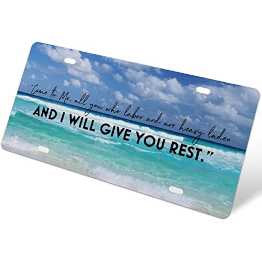 Christian Bible Verse Aluminum License Plate Cover 6x12 Decorative License Plate HIP