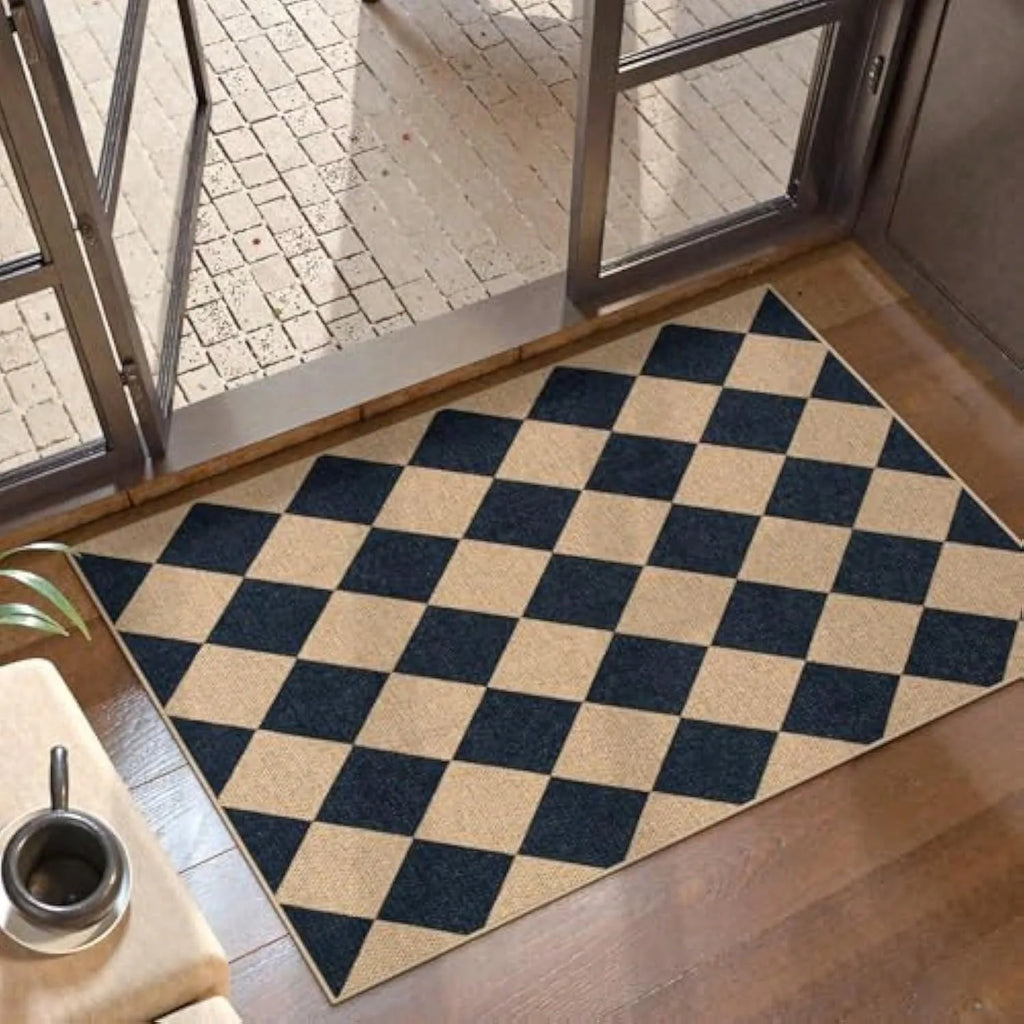Anti-Slip Front Door Mat – Vintage Grid Pattern | 2 Sizes Anti-Slip Door Mat HIP 1 40x60cm-Felt