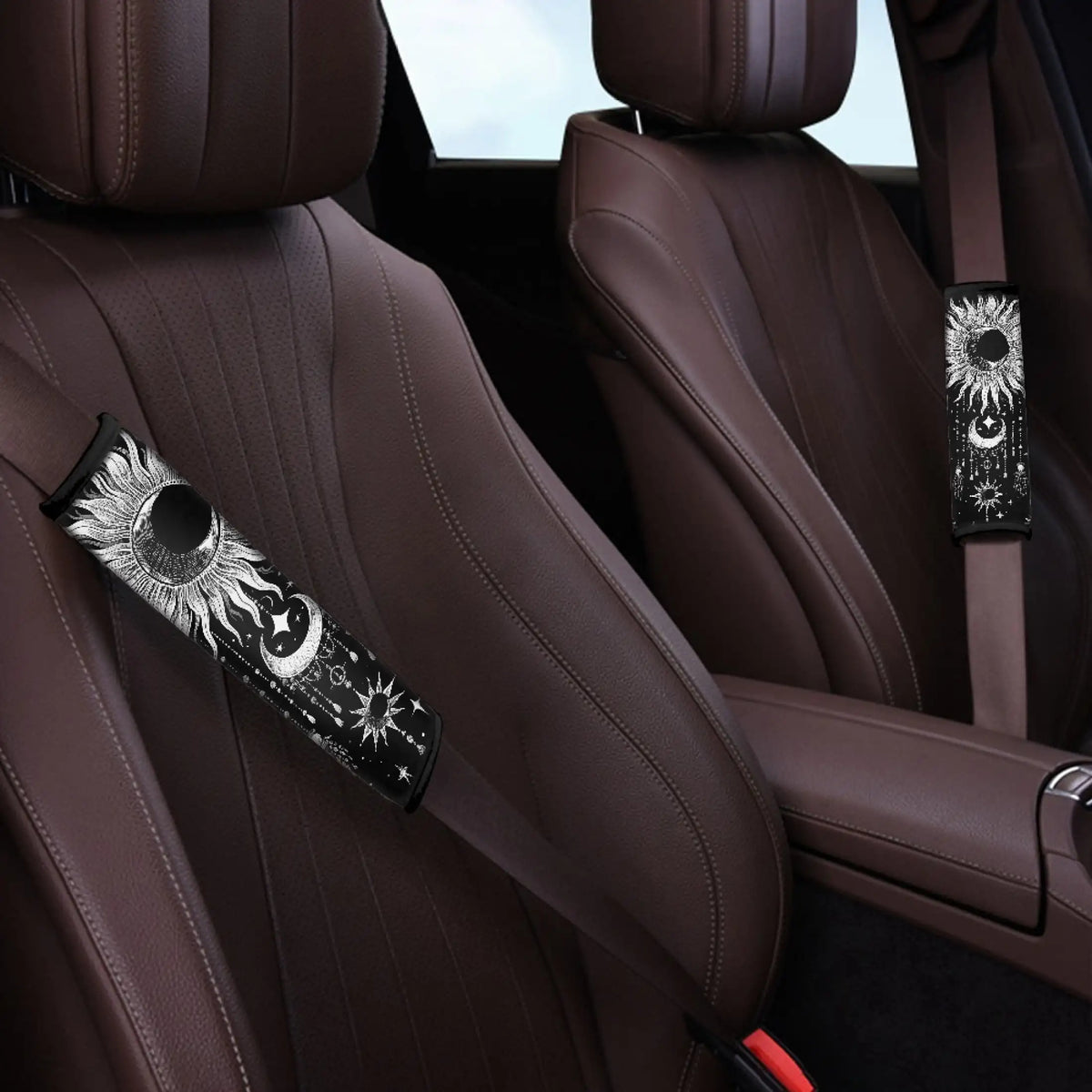 Sun Moon Seat Belt Shoulder Pad – Soft, Skin-Friendly Car Cover Seat Belt Pad HIP