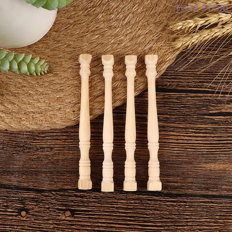 4-Piece 1:12 Miniature Wooden Roman Pillars – Dollhouse Set Dollhouse Miniature Set HIP