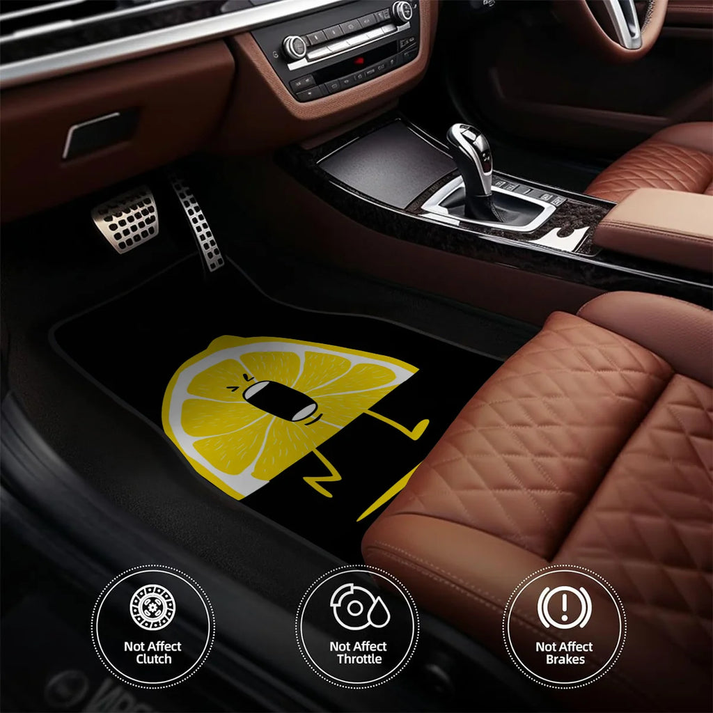 4-Piece Lemon Design Car Floor Mats – Front & Rear Set Car Floor Mats HIP