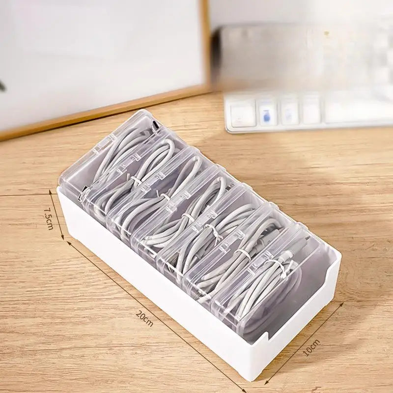7-in-1 Clear Cable Storage Box – Transparent Organizer Cable Storage Organizer HIP