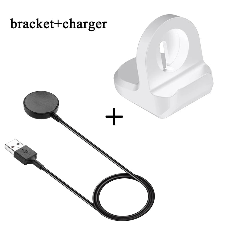 USB Charging Dock for Samsung Galaxy Watch 4/3/Active 2 & 1 Smartwatch Charging Dock HIP Cable-White Bracket