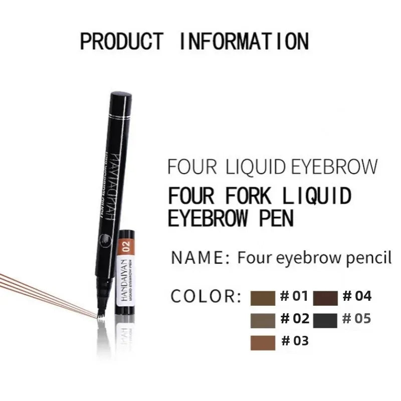 4D Microblading Eyebrow Pen – 4 Fork Tip, Waterproof | Handaiyan Liquid Eyebrow Pen HIP