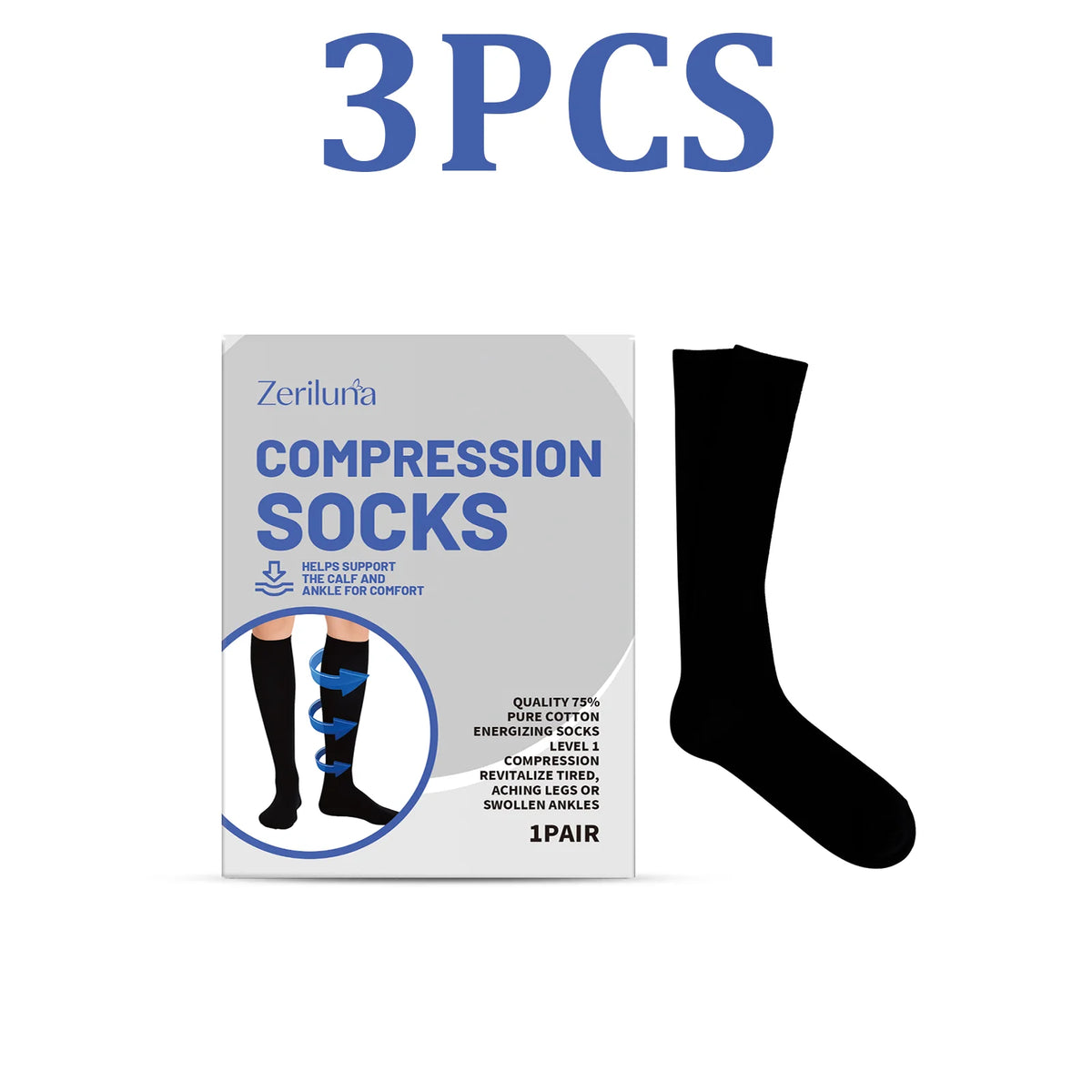 Graduated Compression Stockings – Ankle & Leg Support Socks Compression Socks HIP 3PCS