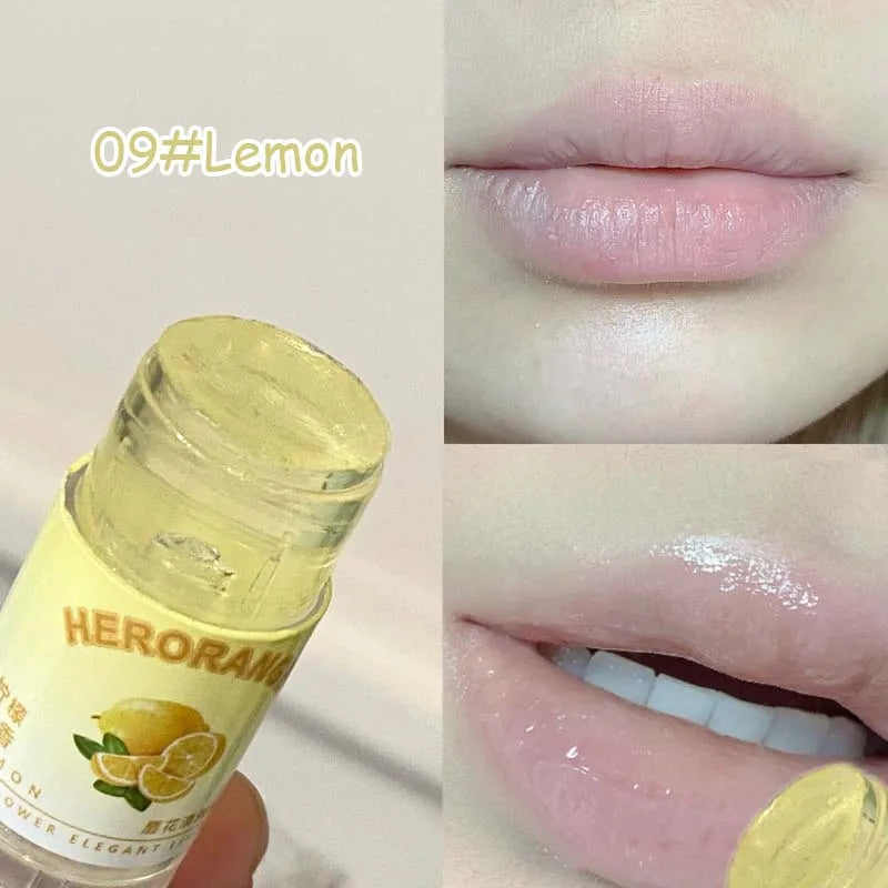 12 Flavors Fruit Flower Moisturizing Hydrating Base Lip Balm Fade Fine Lines Mini Lip Care Daily Care Balm for Women and Men HIP 09