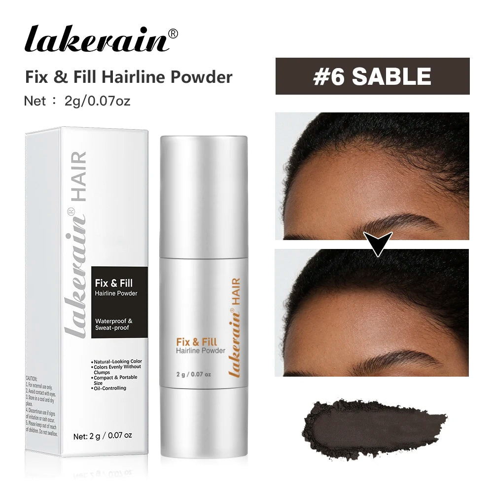 Waterproof Hairline Powder Long Lasting Shadow Filling Forehead Hair Gaps Sweat-proof Fine Powder Natural Color Hairline Makeup HIP 6SABLE