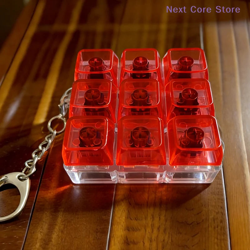9-Key Mechanical Keyboard Switch Tester Fidget Keychain Toy Fidget Keychain Toy HIP