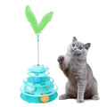 Three-layer Rotating Tower with Ball Pattern Feather Cat Toy Indoor Cat Interactive Fun&Christmas New Year Pet Toys HIP green