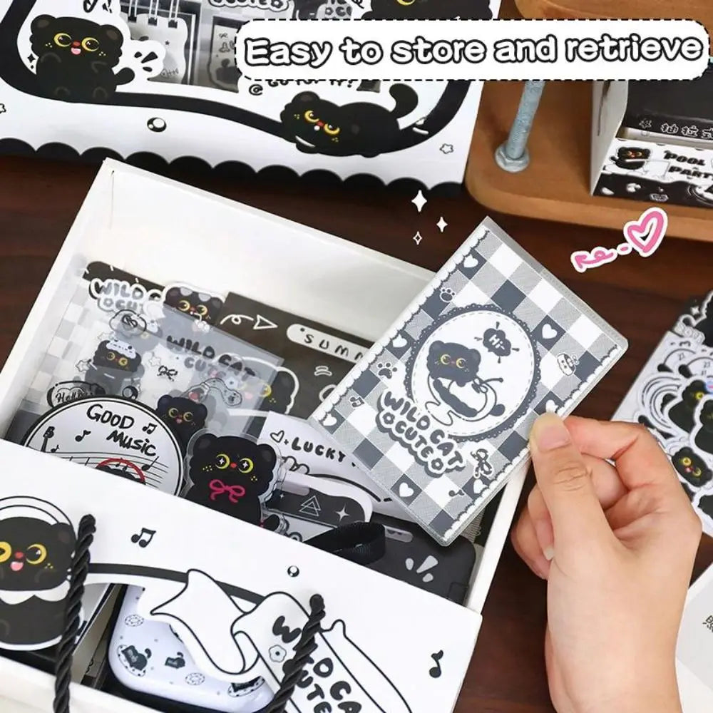 Kawaii Black Cat Stationery Gift Set with Ruler & Stickers Stationery Gift Set HIP