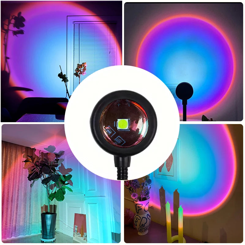 Rainbow Sunset Projection Lamp – USB LED Atmosphere Light Projection Atmosphere Lamp HIP