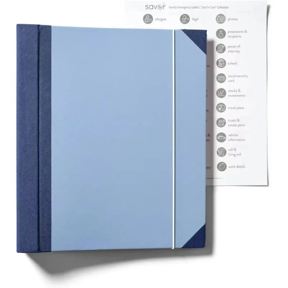 Large Capacity Multi-Pocket Document Organizer Binder | File Folder Document Organizer Binder HIP Blue