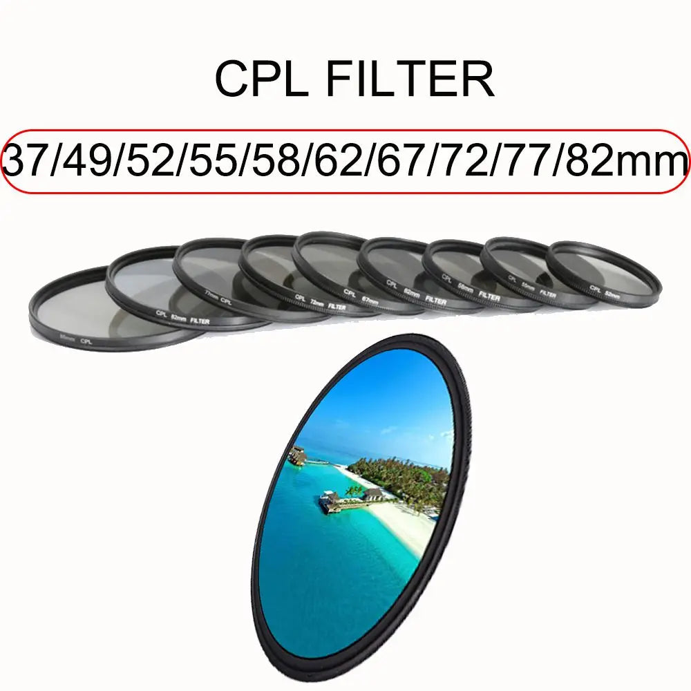 CPL Polarizing Lens Filter 37–82mm | Canon Nikon Sony DSLR Camera Lens Filter HIP