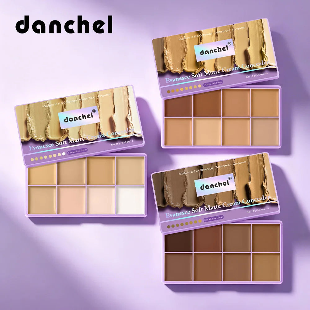 8 Shade Soft Matte Cream Concealer Palette Full Coverage Fade Dark Circles Blemishes Waterproof Long Lasting Oil Control Makeup HIP