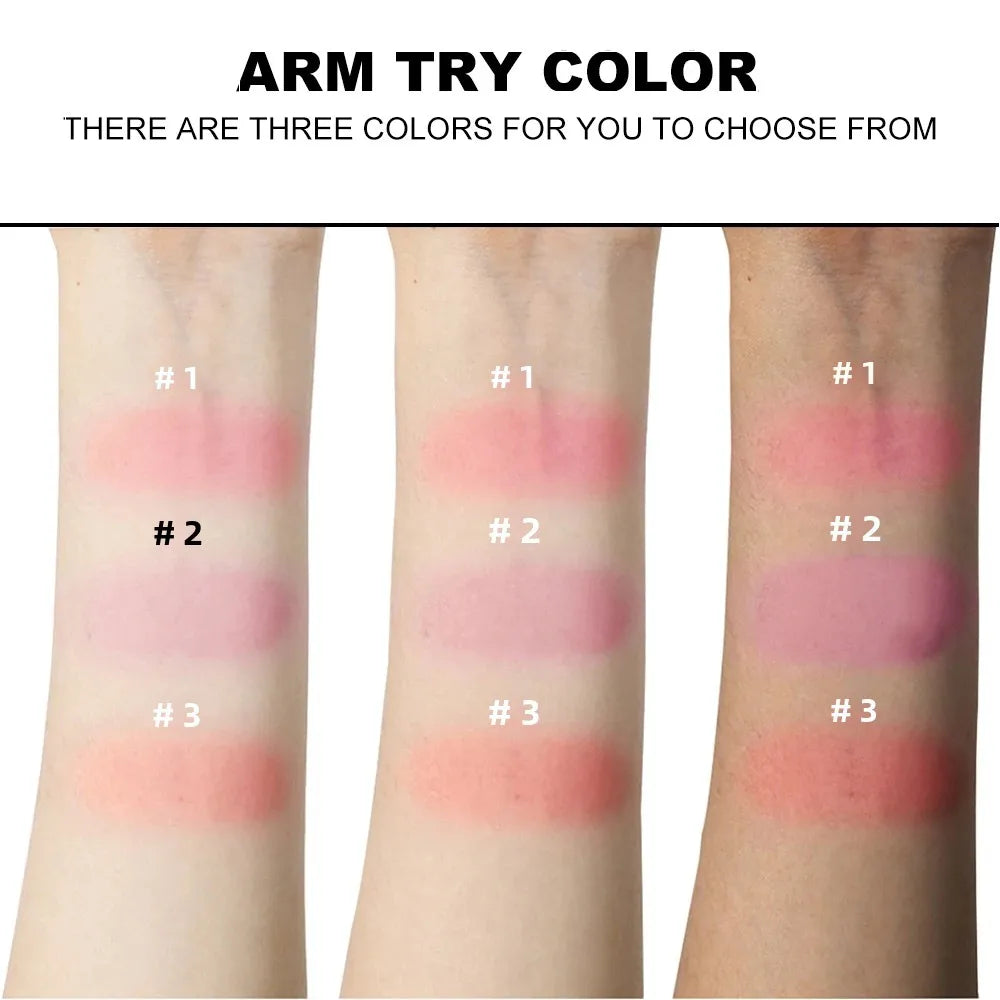 DUNUF 3-Color Baked Blush Palette – Waterproof & Long-Lasting Baked Blush Palette HIP