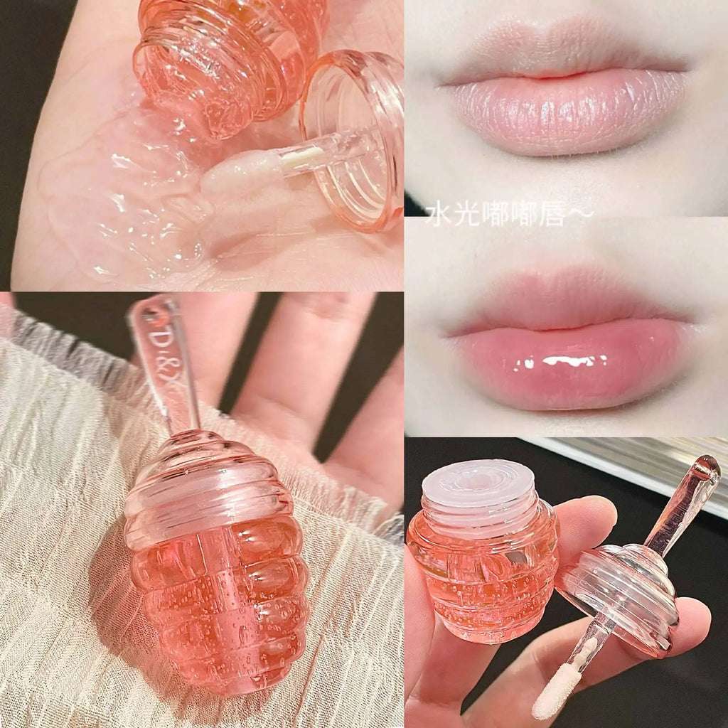 Honey Pot Lip Oil Fresh Fruit Lip Balm Long Lasting Moisturizing Clear Lip Oil Liquid Lipstick Lip Gloss Makeup Cosmetics HIP