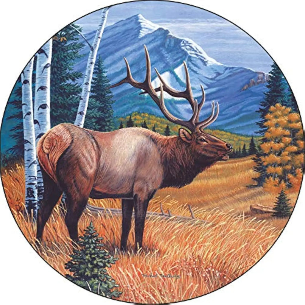 Elk Mountain Scene Spare Tire Cover – Weatherproof Polyester Spare Tire Cover HIP Acquiesce 14 in