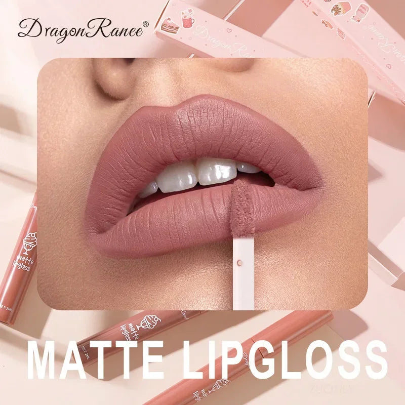 6PC/Set Matte Velvet Lip Gloss Waterproof Long-lasting Liquid Lipstick Cosmetic Beauty Keep 24 Hours Non-stick Cup Makeup Gift HIP