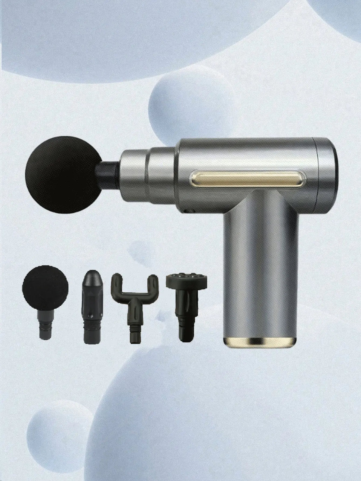 Portable Percussion Massage Gun – LED Screen & 4 Heads | AXH Percussion Massage Gun HIP GRAY