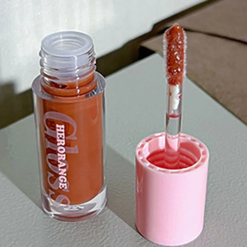 Water Light Lip Gloss Moisturizing Transparent Jelly Mirror Lip Glaze Crystal Clear Hydrating Lip Plumping Gloss Korean Makeup HIP 02-HERORANGE