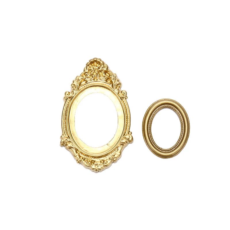 DIY Mini Vintage Oval Resin Photo Frames – Dollhouse Craft Miniature Craft Accessory HIP