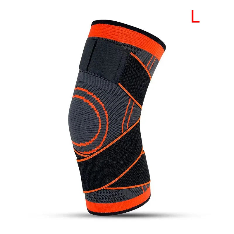 Adjustable Nylon Sports Knee Brace – Patella Stabilizer Knee Brace Support HIP L-Orange