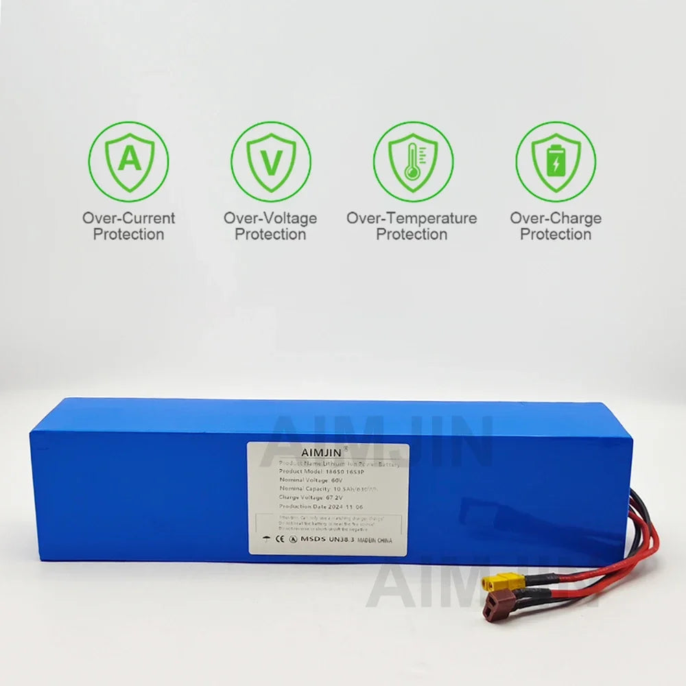 60V 10500mAh 16S3P Lithium Battery Pack with BMS | Aimjin Lithium Battery Pack HIP