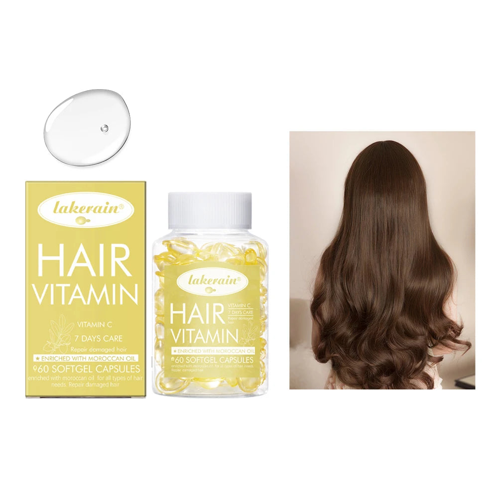 Hair Treatment Serum&Hair care capsules Comfort Hair Care Vitamin Oil Multi-functional Strengthening Smoothing Hair Care Liquid HIP 2yellow