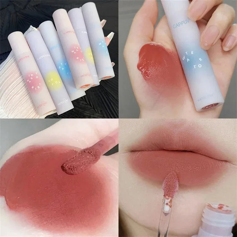 6 Colors Water To Mist Lip Tint Long-Lasting Liquid Lipstick Waterproof Sexy Matte Fog Lip Gloss Makeup Lipstick Glaze Cosmetics HIP