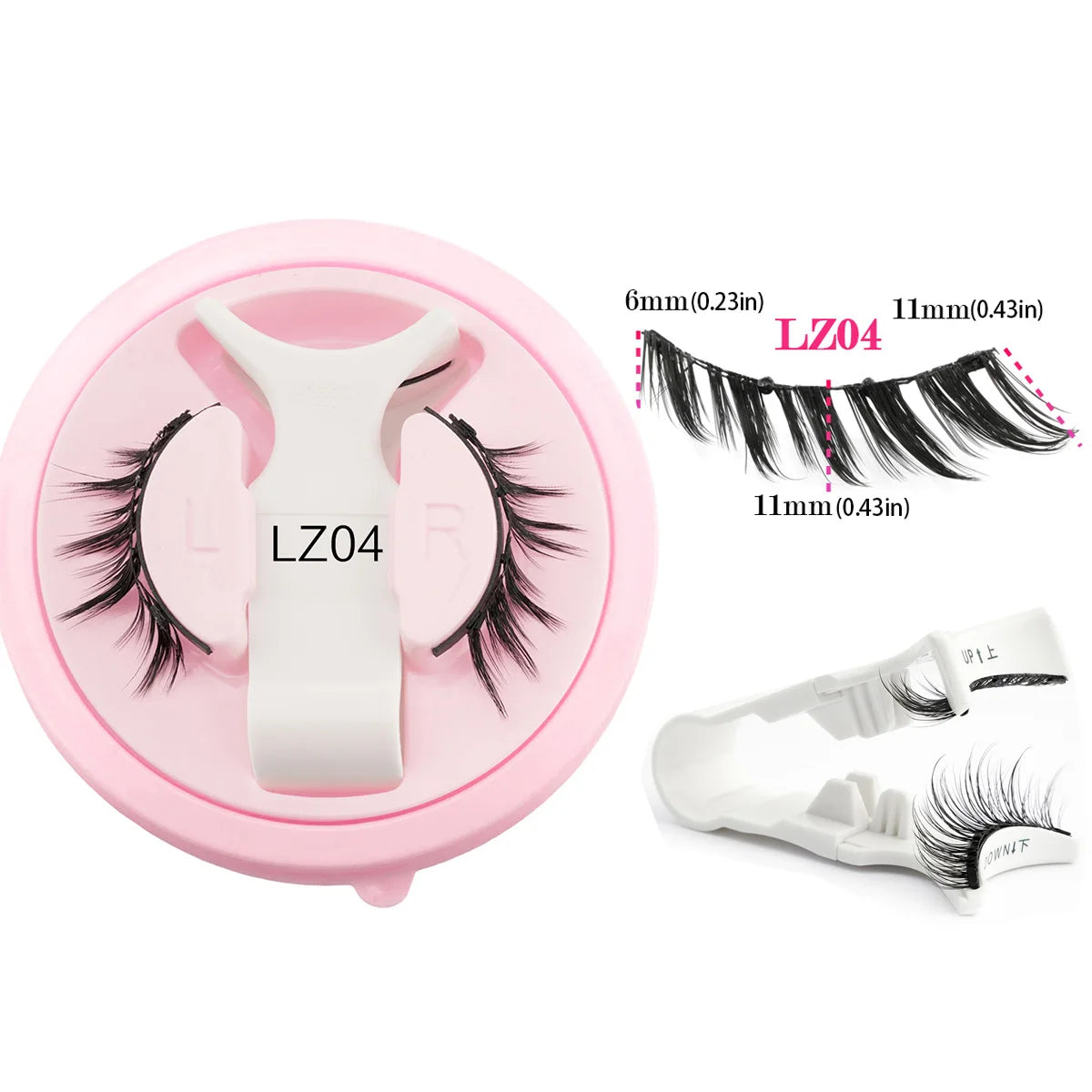 SHIDISHANGPIN 1 Pair Reusable Magnetic Eyelashes Tweezers Set Handmade 3D Natural False Eyelashes and Magnetic Tweezers Set HIP LZ04