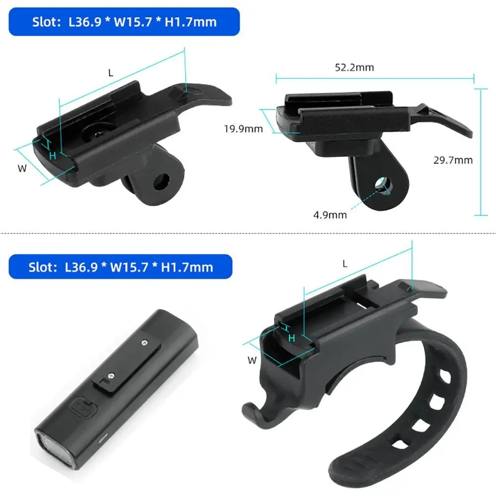 Bike Headlight Mount Bracket with GoPro Interface – MTB LED Bike Light Mount HIP