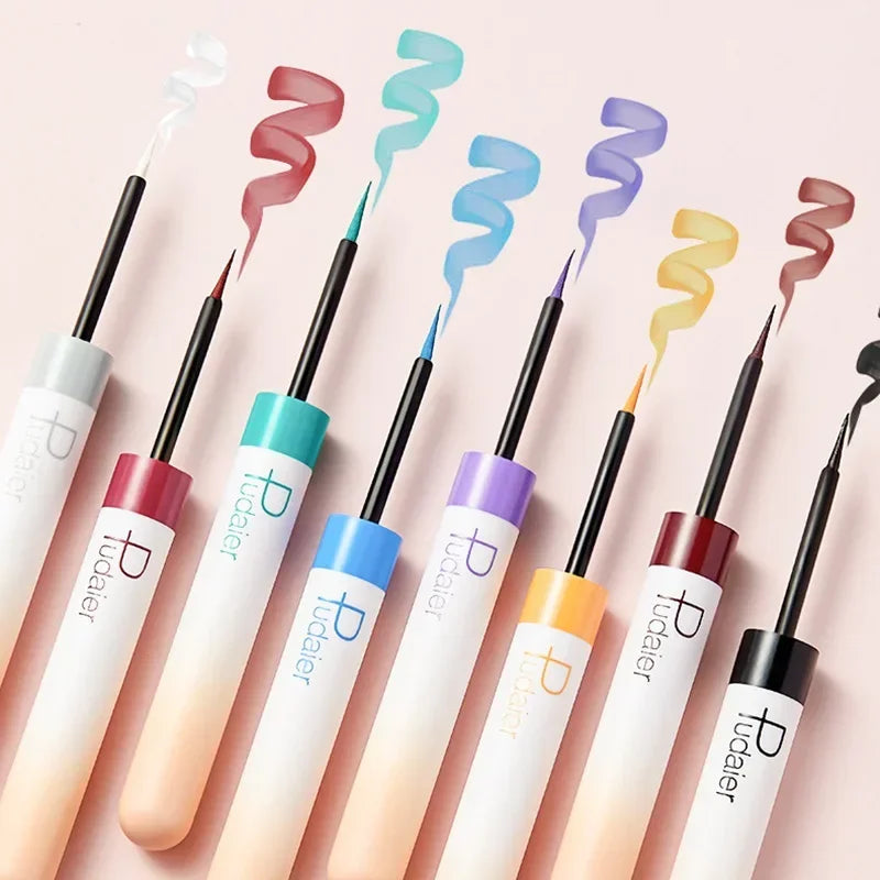 Colorful Eyeliner Pen Eyes Makeup White Pink Waterproof Liquid Color Eye Liner Pencil Matte Purple Pen 12 Color Make Up Cosmetic HIP