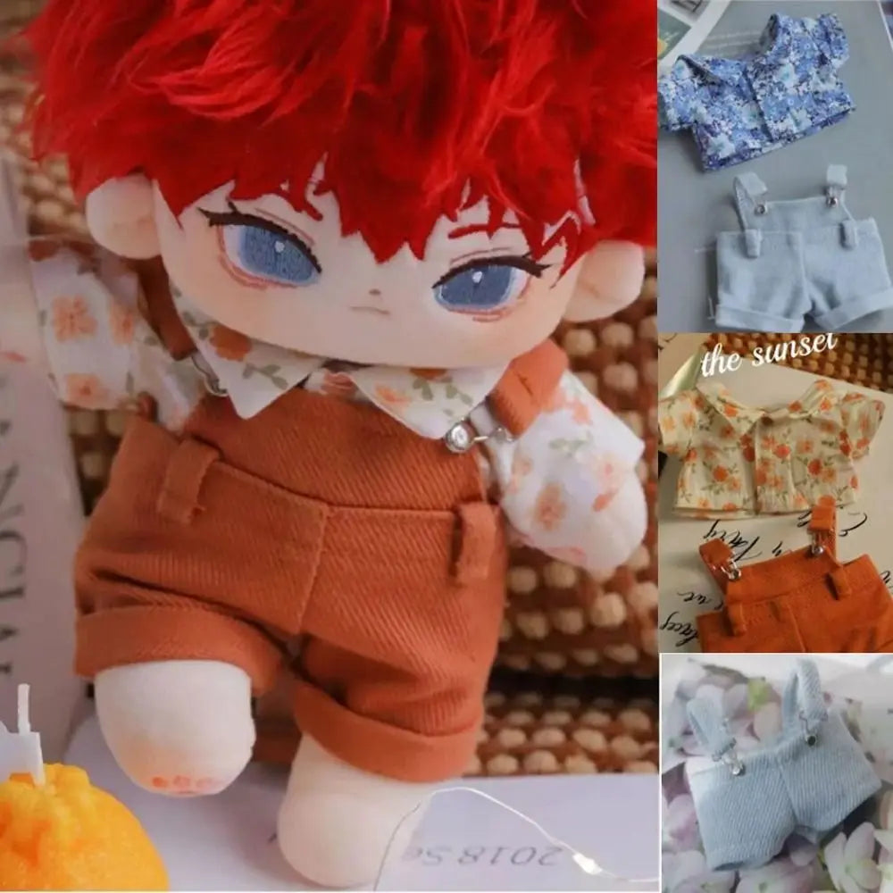 Mini Doll T-Shirt & Overalls Set – Fits 20cm Cotton Dolls Doll Clothing Set HIP
