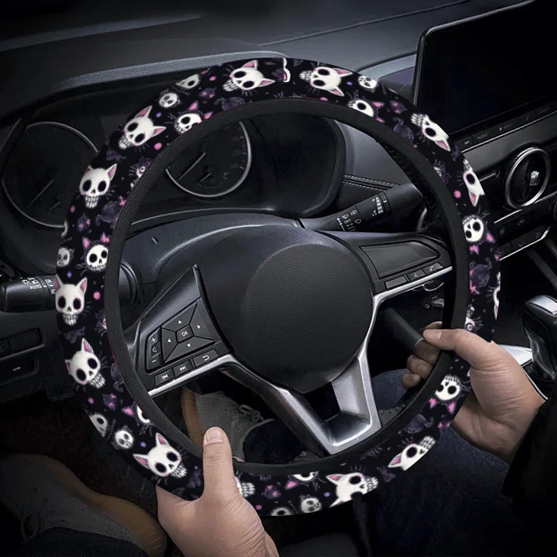 Gothic Skull Steering Wheel Cover – Anti-Slip & Easy Install Steering Wheel Cover HIP