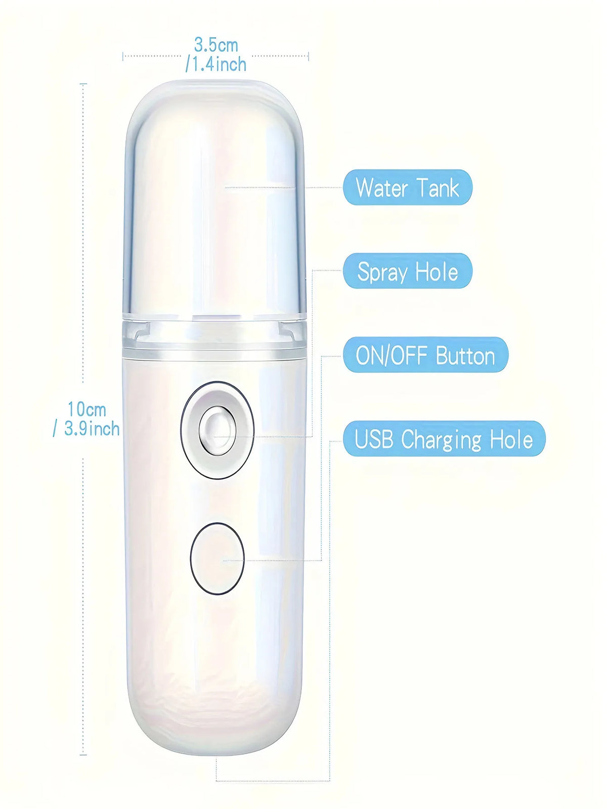 USB Rechargeable Facial Mist Sprayer – Nano Face Steamer Facial Mist Sprayer HIP
