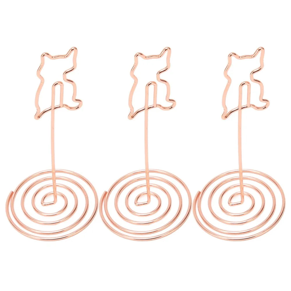 10-Pack Rose Gold Kitten Table Number Stands – Card Holders Table Number Stands HIP