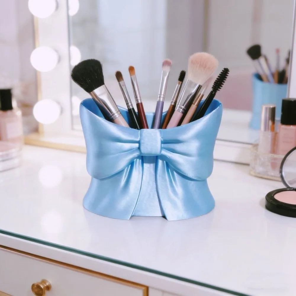 3D Printed Bow Makeup Brush Holder & Desk Organizer Makeup Brush Organizer HIP Blue