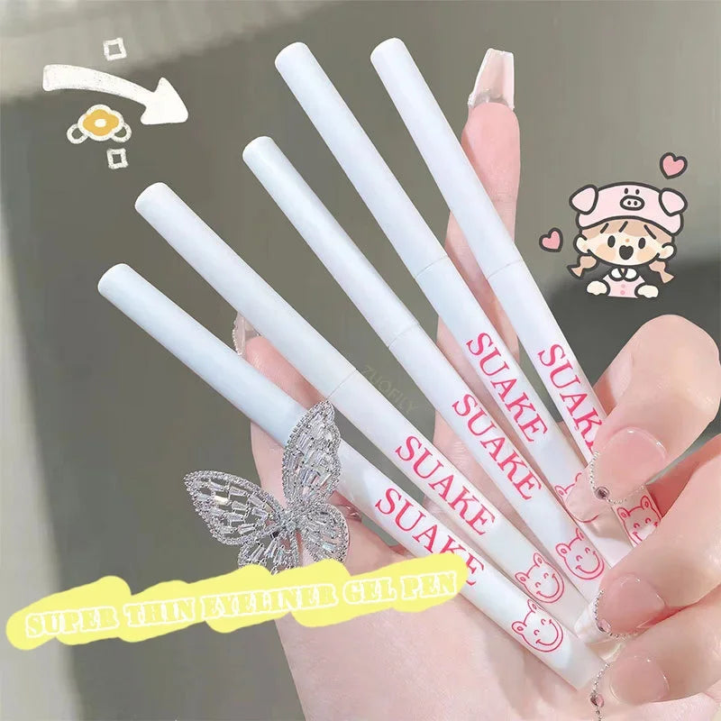 Gel Eyeliner Pencil Super Fine Easy To Wear Quick Dry Lasting Black Brown Matte Shadow Lying Silkworm Pen Eye Makeup Cosmetics HIP