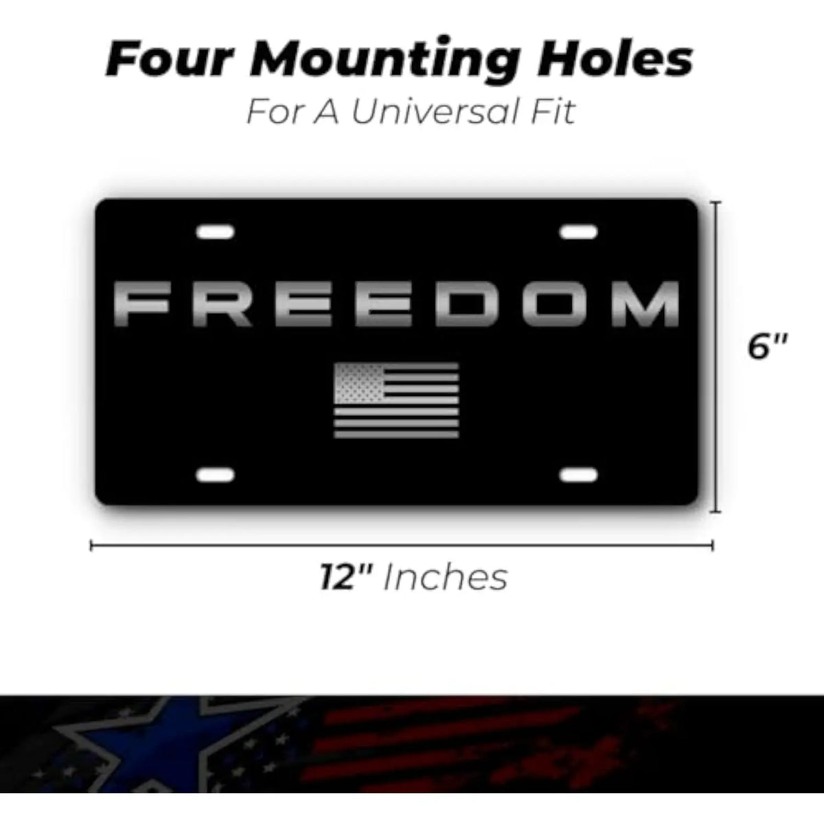 Freedom American Flag Aluminum License Plate | Patriotic Vanity Vanity License Plate HIP