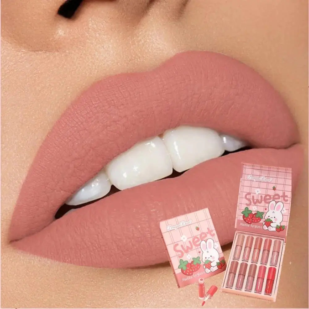 Dragon Ranee 10-Pc Matte Liquid Lipstick Set – Waterproof & Long Lasting Matte Liquid Lipstick HIP