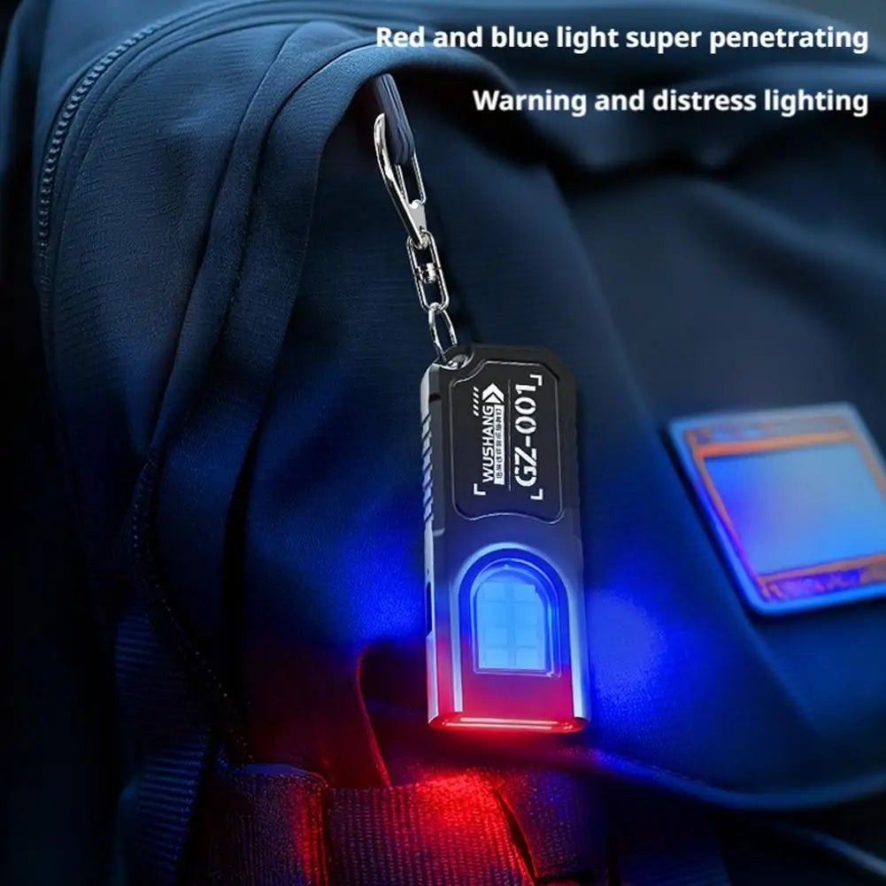 Portable Keychain Flashlight USB Rechargeable LED Flashlight Clip Multifunctional Strong Light Pocket Keychain Work Light HIP