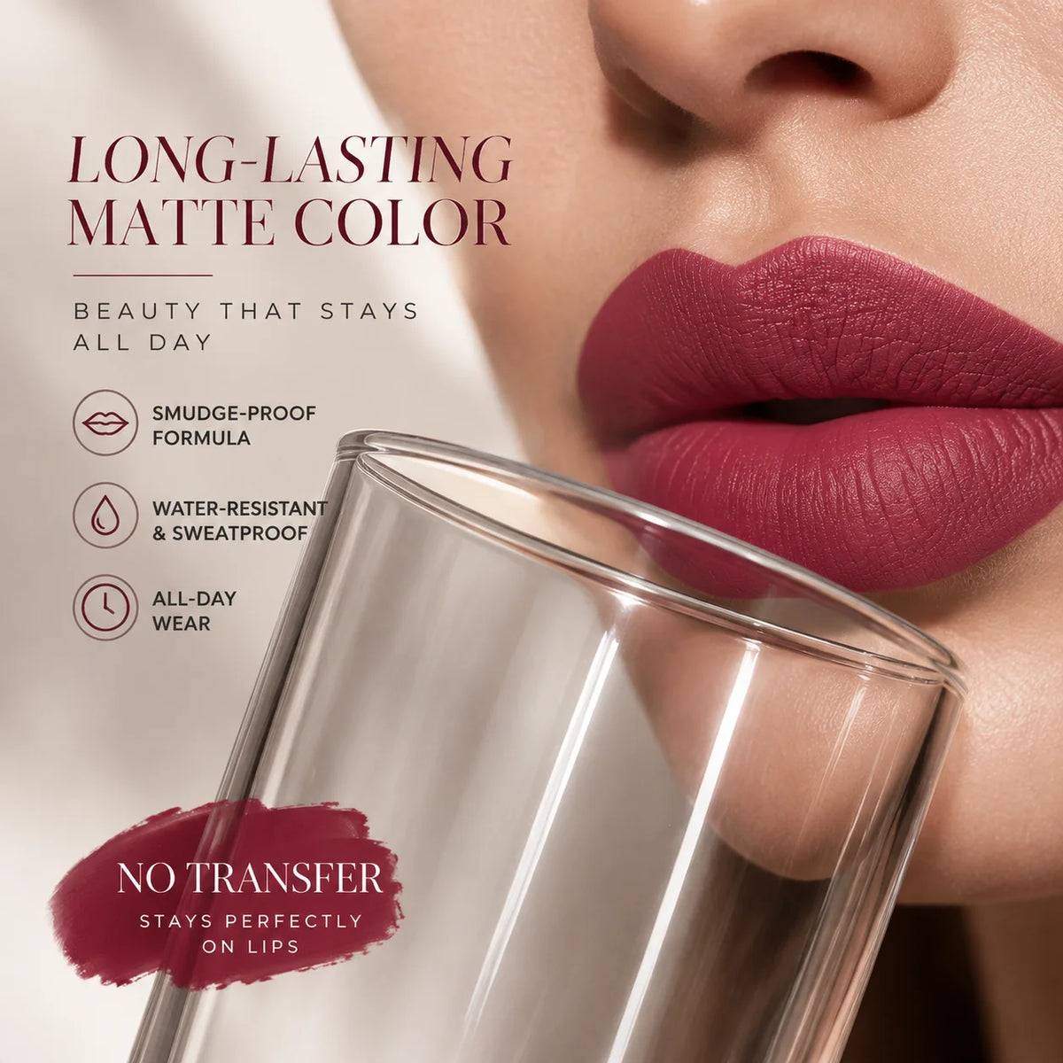 JUJU Dream Matte Lipstick – Velvet High-Pigment Long-Lasting Matte Lipstick HIP